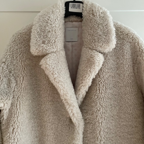 Sandro Paris Rocky Faux Shearling Coat - Picture 4 of 11
